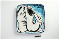 藏品(裸女映對方形盤)的圖片